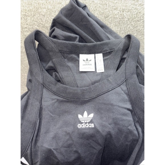 adidas Originals Adicolor 3-Stripes Tank Maxi Dress in black Small - Picture 7 of 10